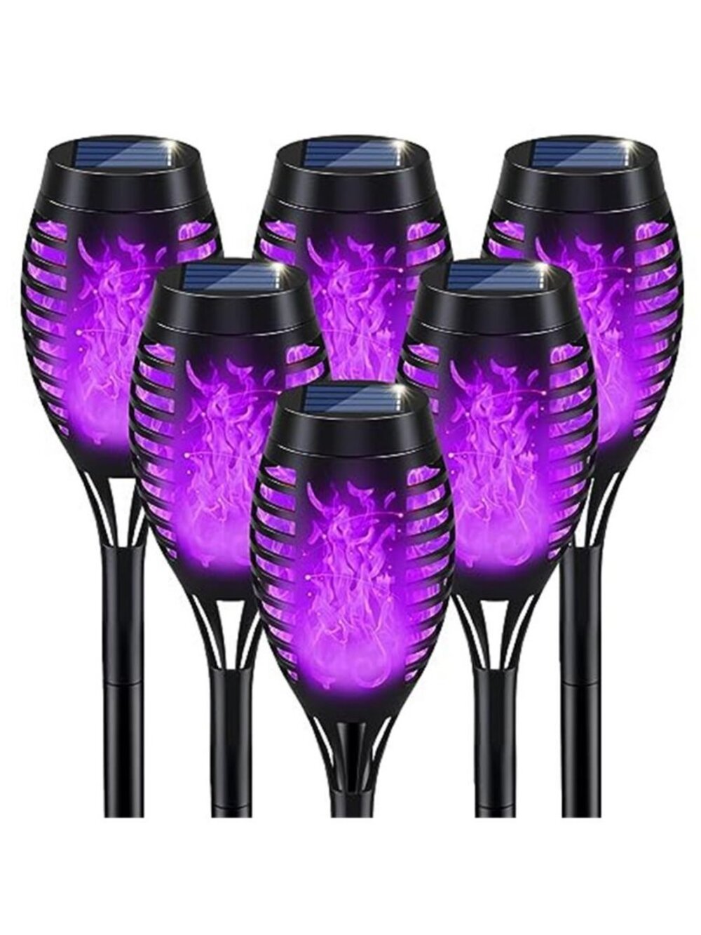 Halloween Decorations Outdoor Flickering Flame Purple Halloween Solar Light